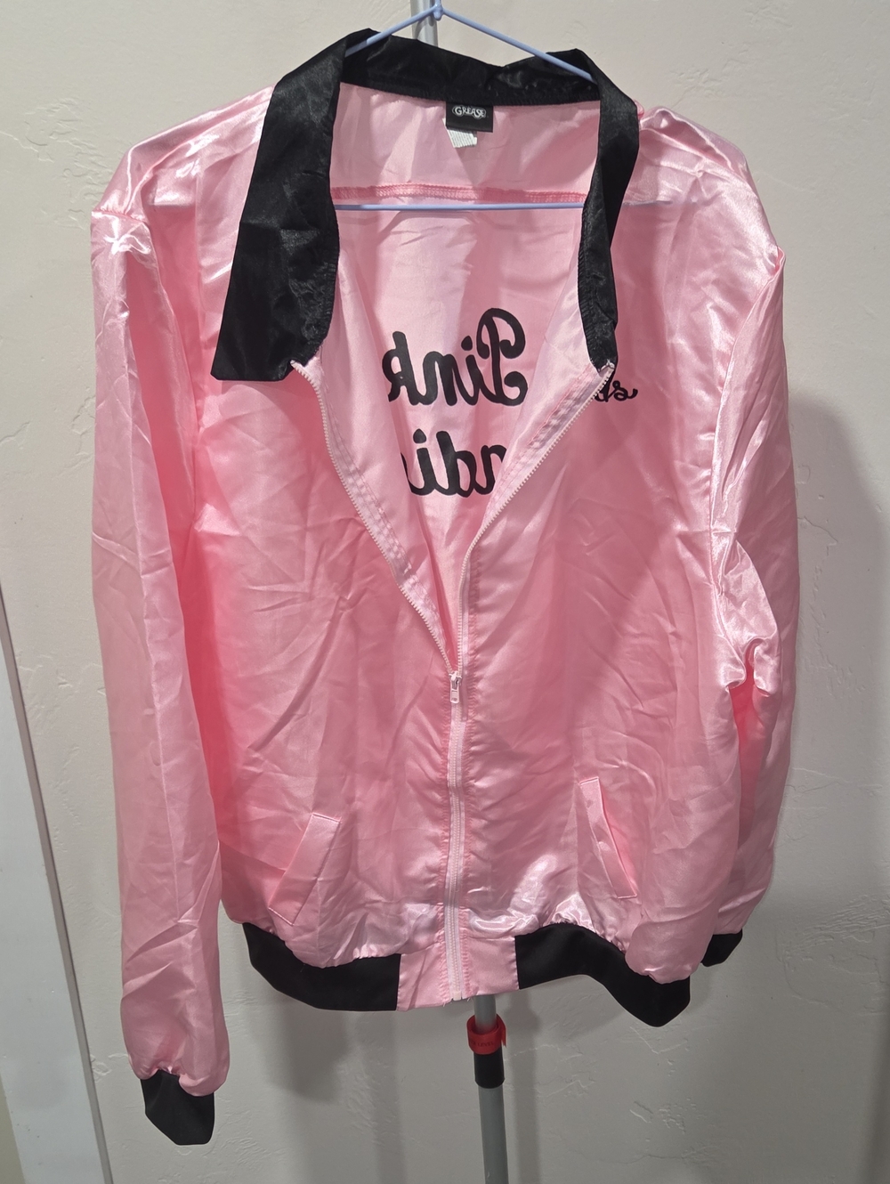 Satin Bomber Jacket with Black Trim